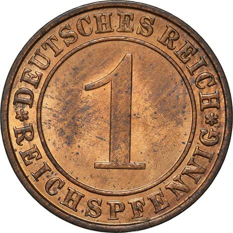 Weimar Republic 1 Reichspfennig Coin | German Reich | KM37 | 1924 - 1936