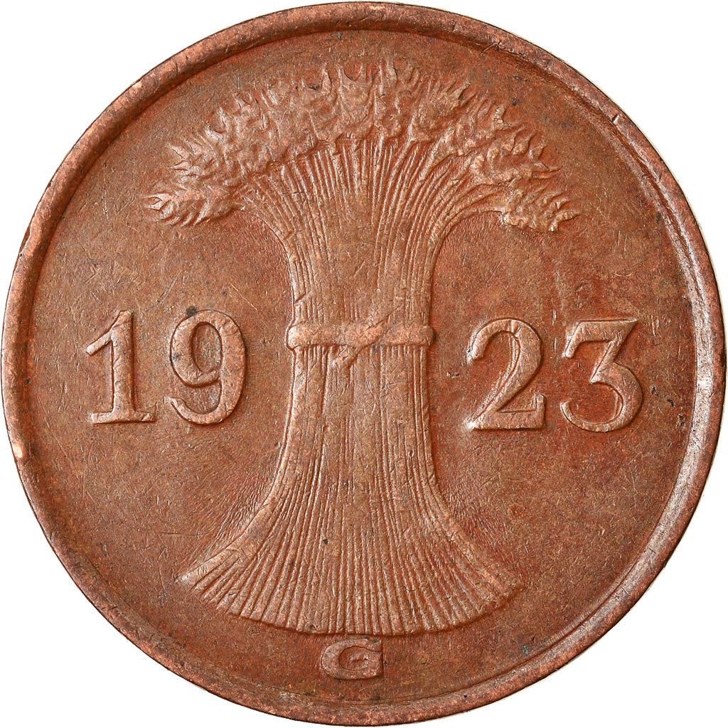 Weimar Republic 1 Rentenpfennig Coin | German Reich | KM30 | 1923 - 1929