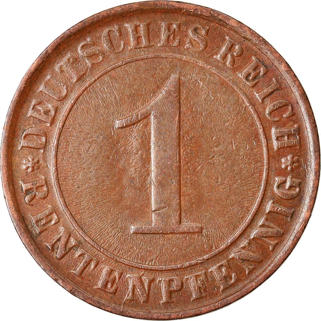 Weimar Republic 1 Rentenpfennig Coin | German Reich | KM30 | 1923 - 1929