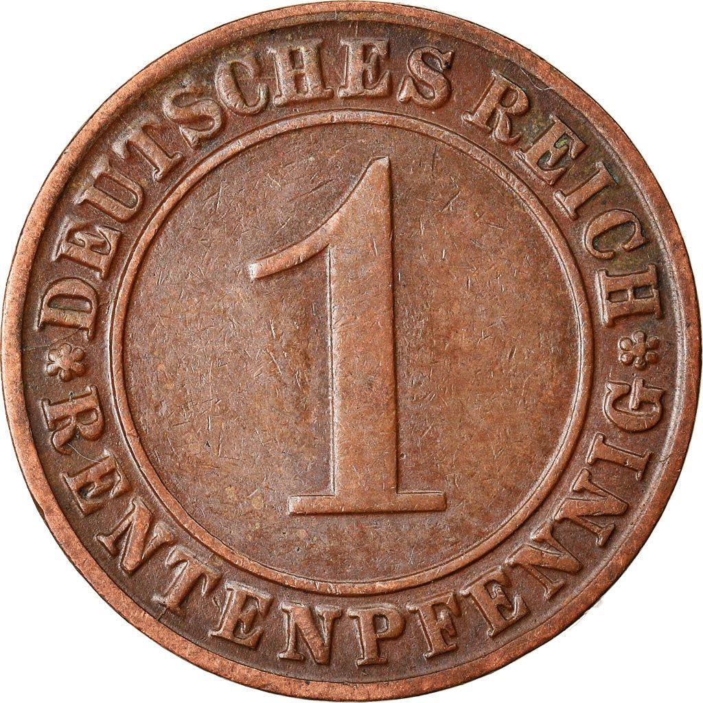 Weimar Republic 1 Rentenpfennig Coin | German Reich | KM30 | 1923 - 1929