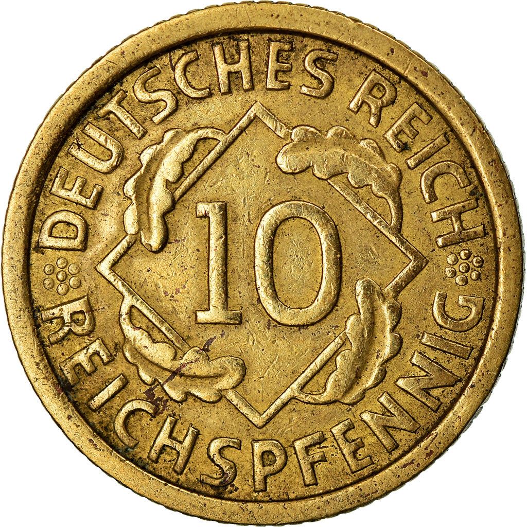 Weimar Republic 10 Reichspfennig Coin | German Reich | KM40 | 1924 - 1936