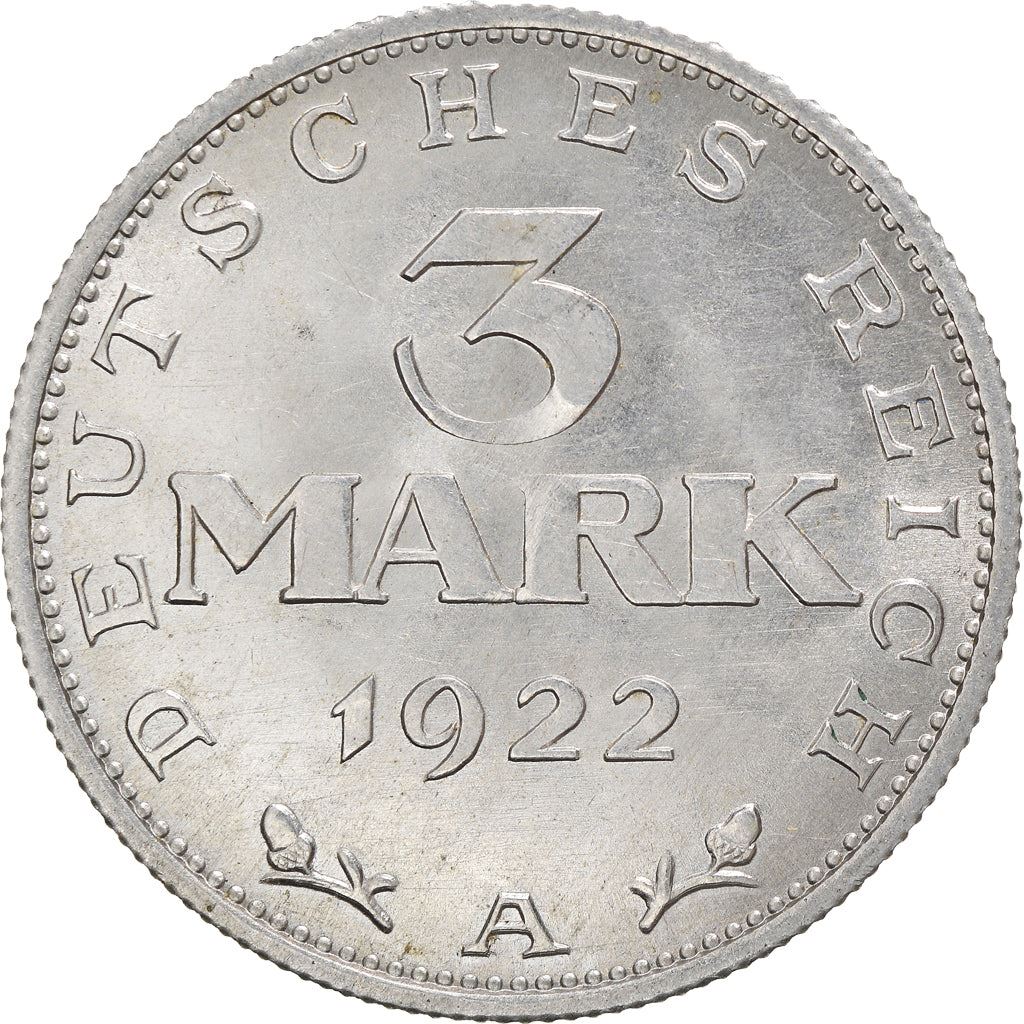 Weimar Republic 3 Mark Coin | German Reich | KM28 | 1922