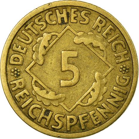 Weimar Republic 5 Reichspfennig Coin | German Reich | KM39 | 1924 - 1936