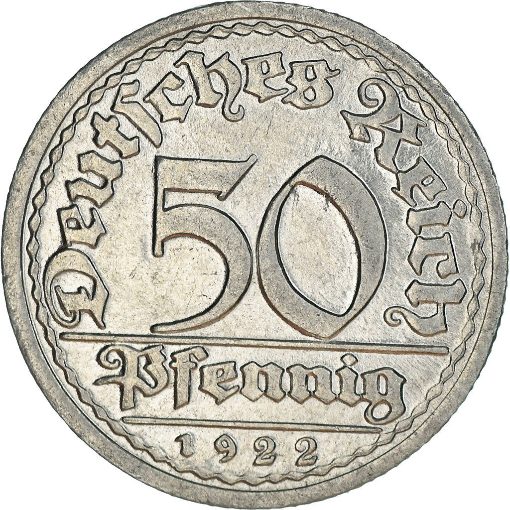 Weimar Republic 50 Pfennig Coin | German Reich | KM27 | 1919 - 1922