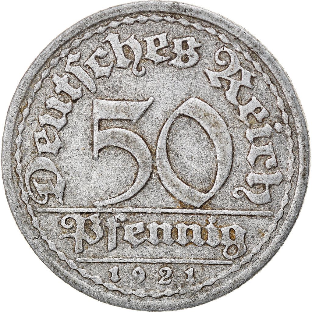 Weimar Republic 50 Pfennig Coin | German Reich | KM27 | 1919 - 1922