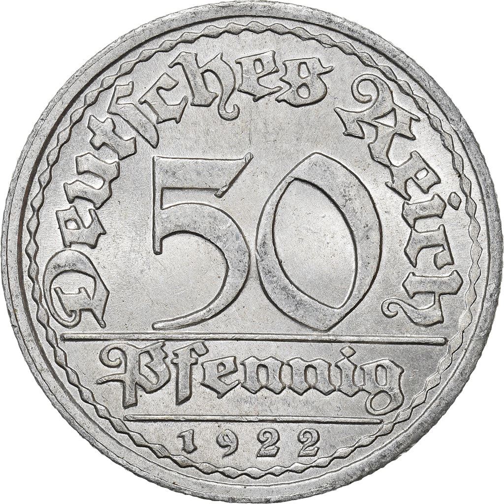 Weimar Republic 50 Pfennig Coin | German Reich | KM27 | 1919 - 1922