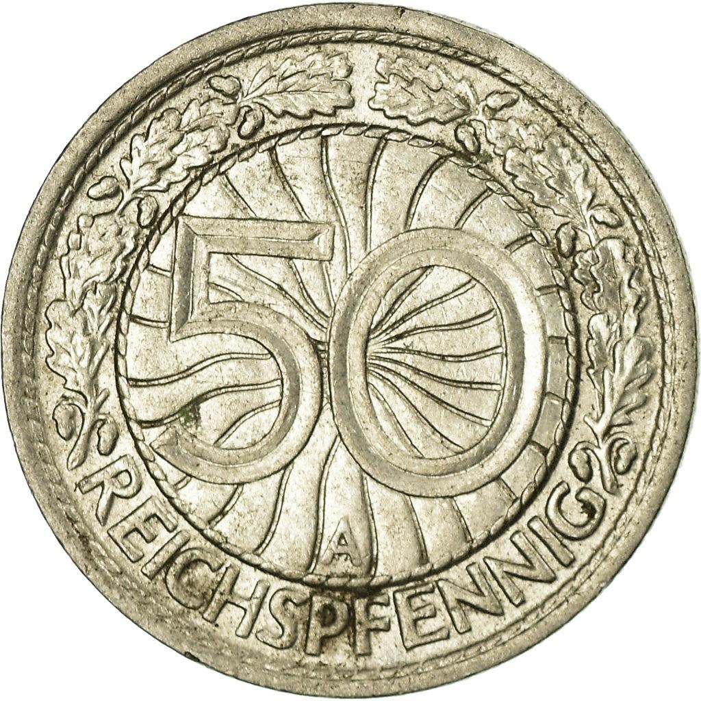 Weimar Republic | 50 Reichspfennig Coin | German Reich | KM49 | 1927 - 1938