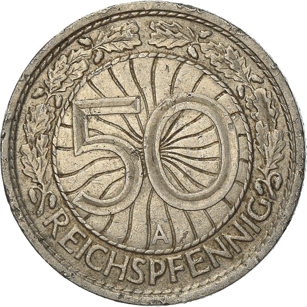 Weimar Republic | 50 Reichspfennig Coin | German Reich | KM49 | 1927 - 1938