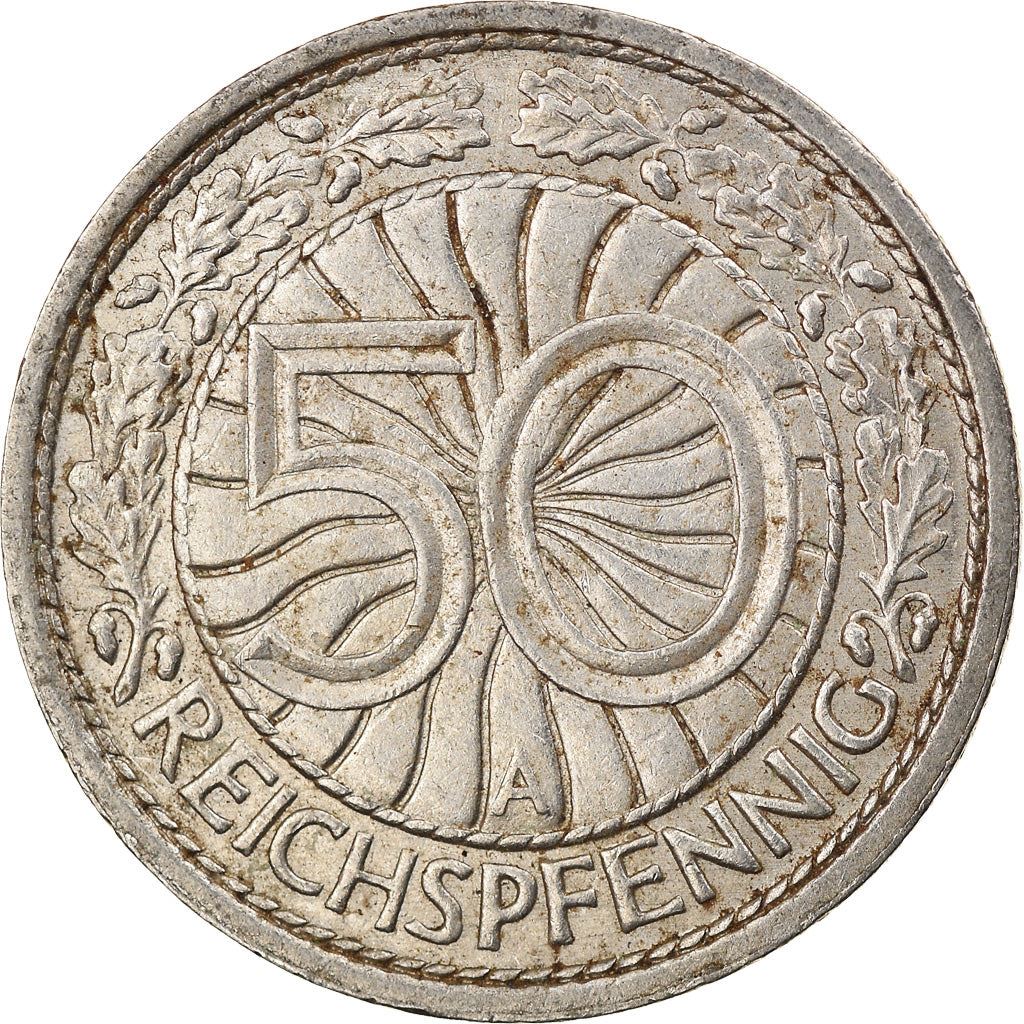 Weimar Republic | 50 Reichspfennig Coin | German Reich | KM49 | 1927 - 1938