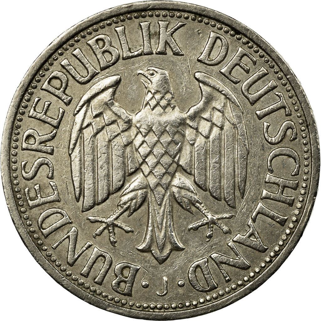 West German 1 Deutsche Mark Coin | KM110 | 1950 - 2001