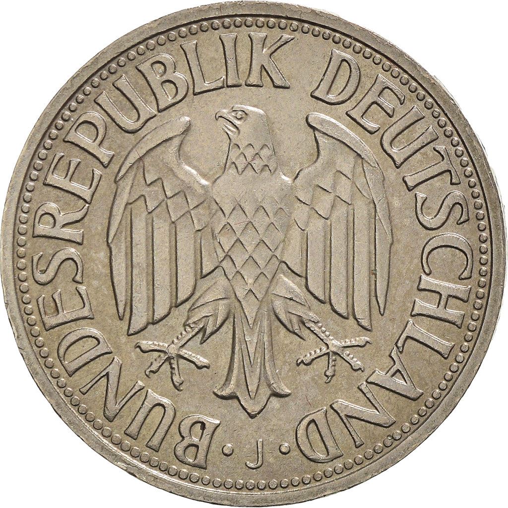 West German 1 Deutsche Mark Coin | KM110 | 1950 - 2001