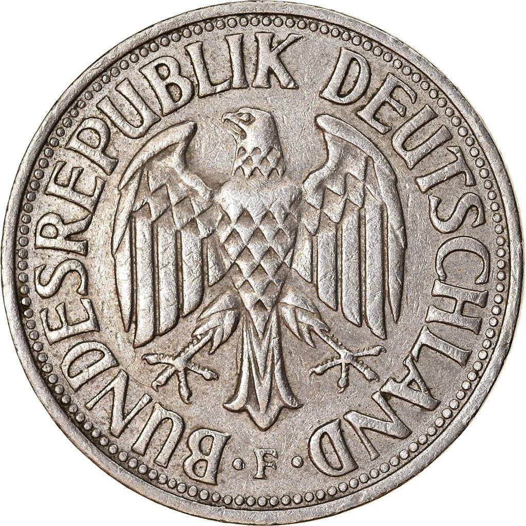 West German 1 Deutsche Mark Coin | KM110 | 1950 - 2001