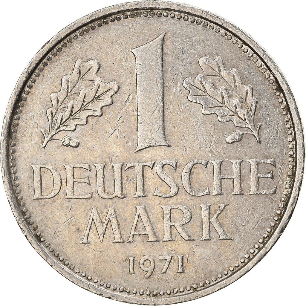 West German 1 Deutsche Mark Coin | KM110 | 1950 - 2001