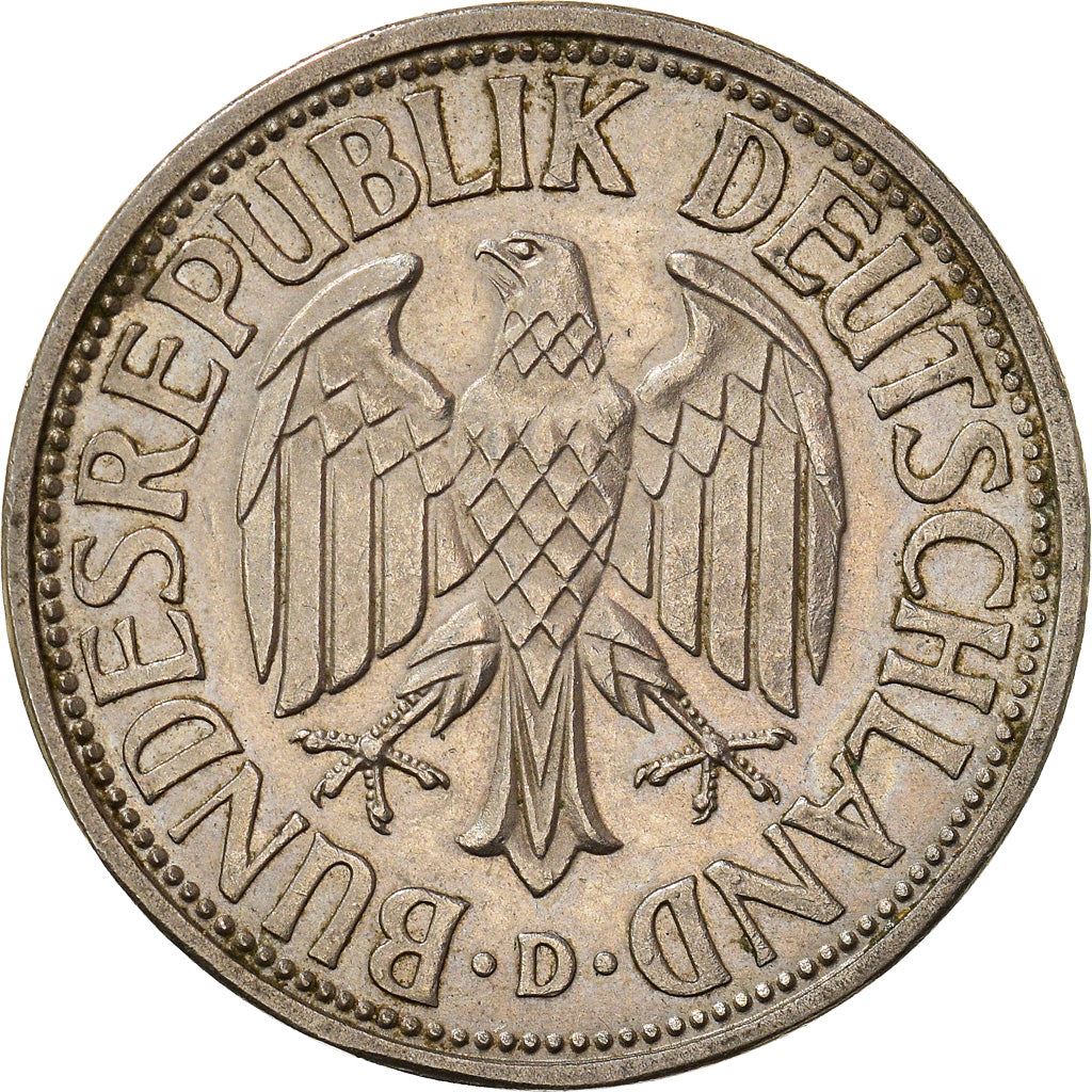 West German 1 Deutsche Mark Coin | KM110 | 1950 - 2001