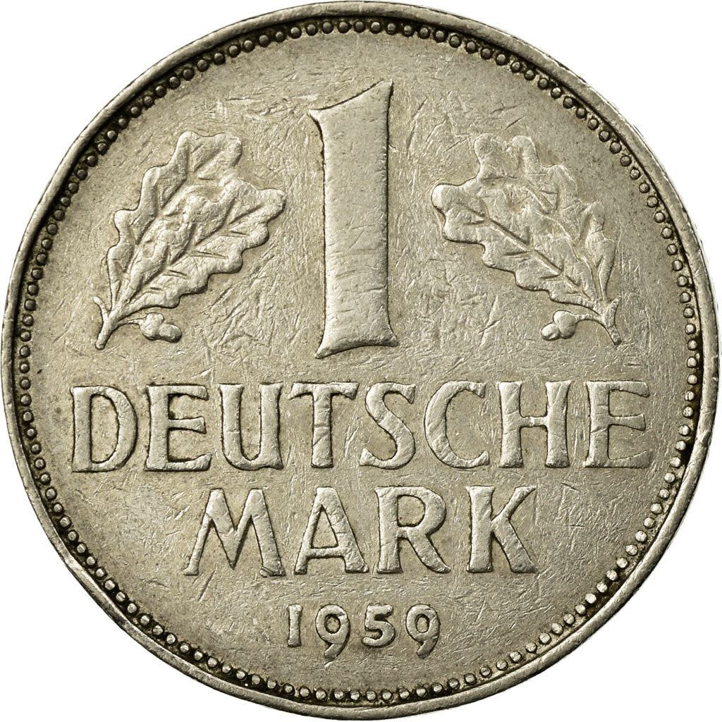 West German 1 Deutsche Mark Coin | KM110 | 1950 - 2001