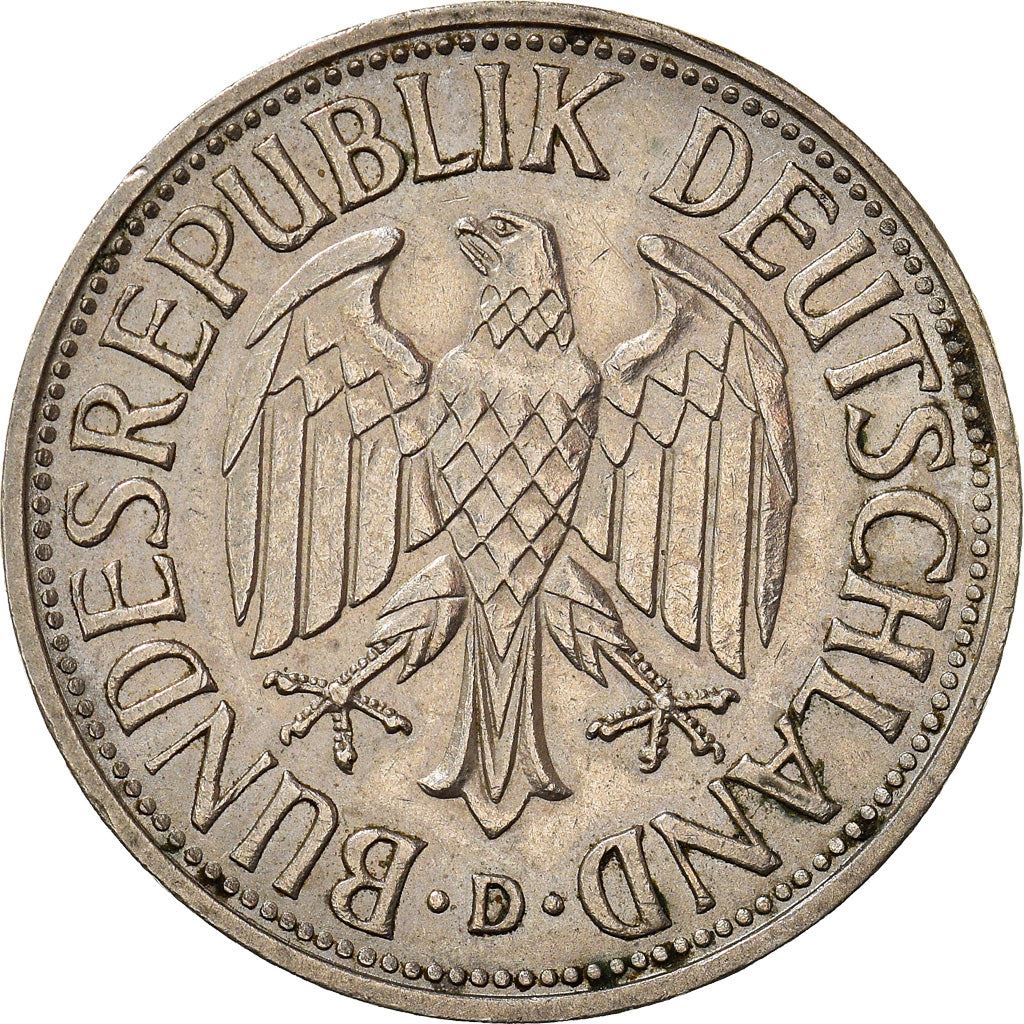 West German 1 Deutsche Mark Coin | KM110 | 1950 - 2001