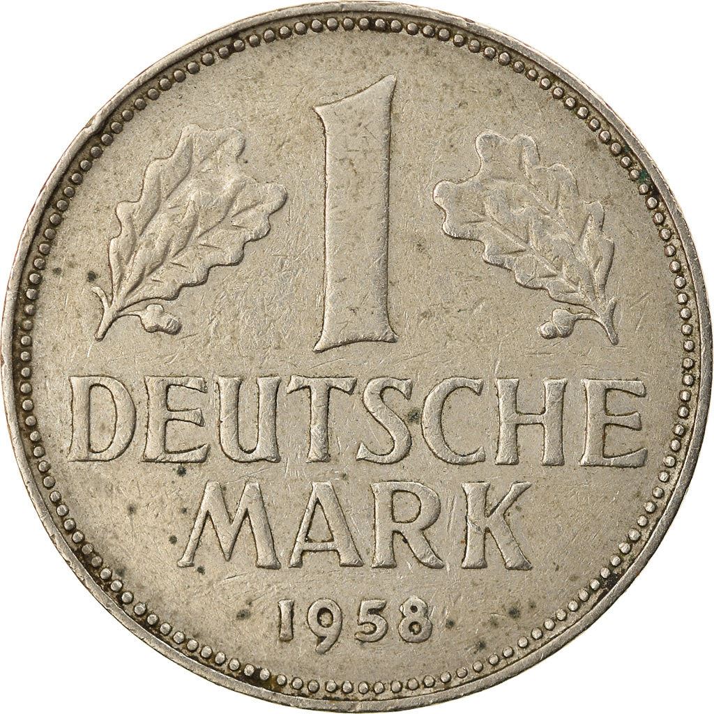 West German 1 Deutsche Mark Coin | KM110 | 1950 - 2001