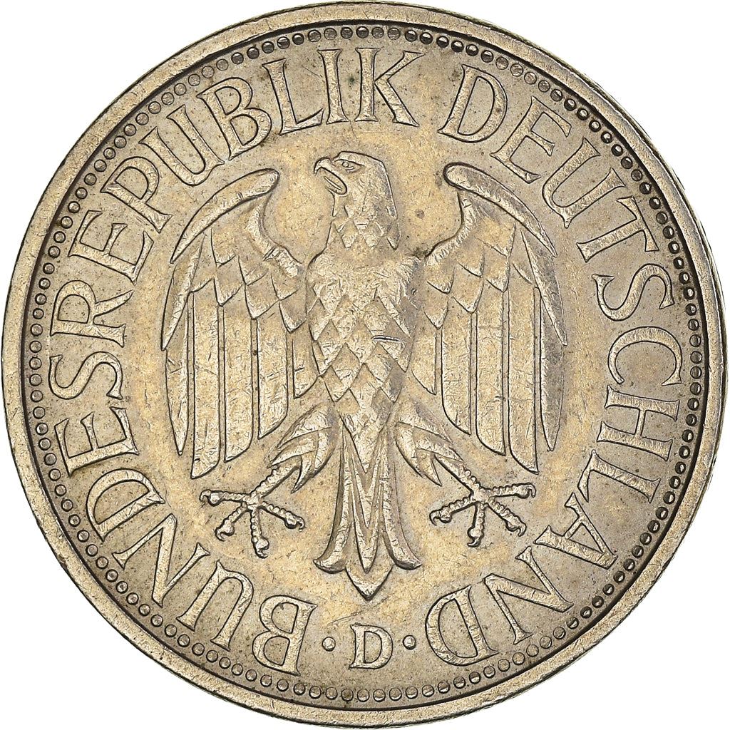 West German 1 Deutsche Mark Coin | KM110 | 1950 - 2001