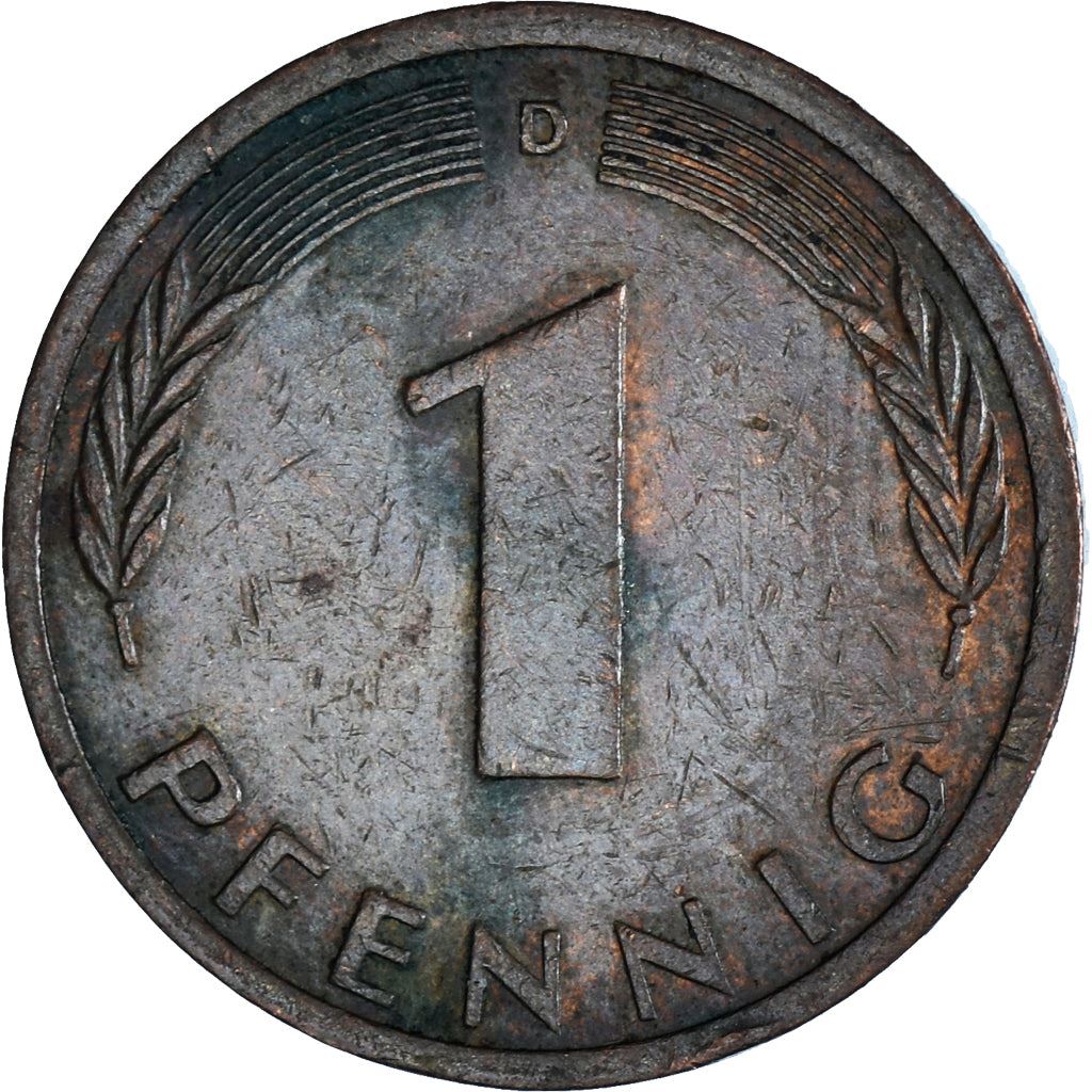 West German 1 Pfennig | KM105 | 1950 - 2001