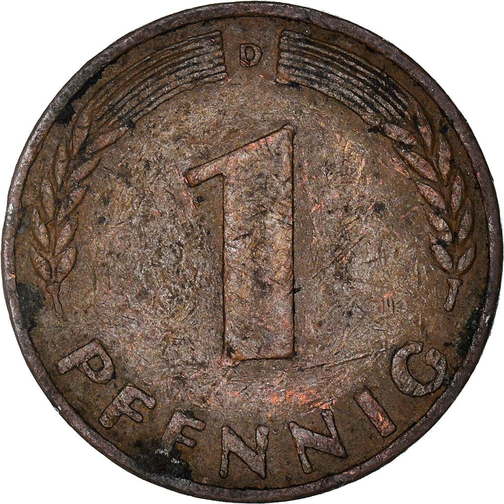 West German 1 Pfennig | KM105 | 1950 - 2001