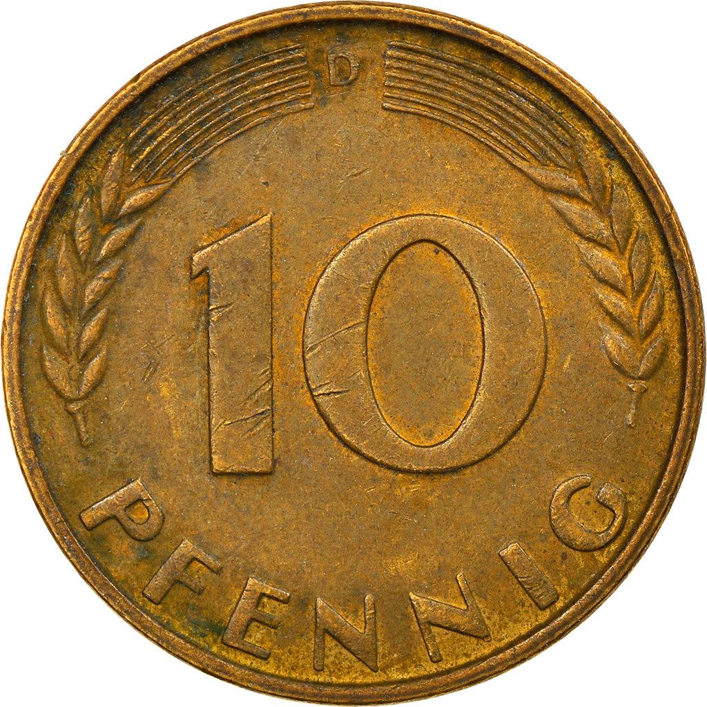 West German 10 Pfennig | KM108 | 1950 - 2001