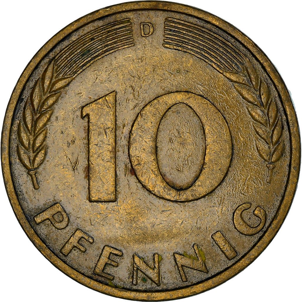 West German 10 Pfennig | KM108 | 1950 - 2001