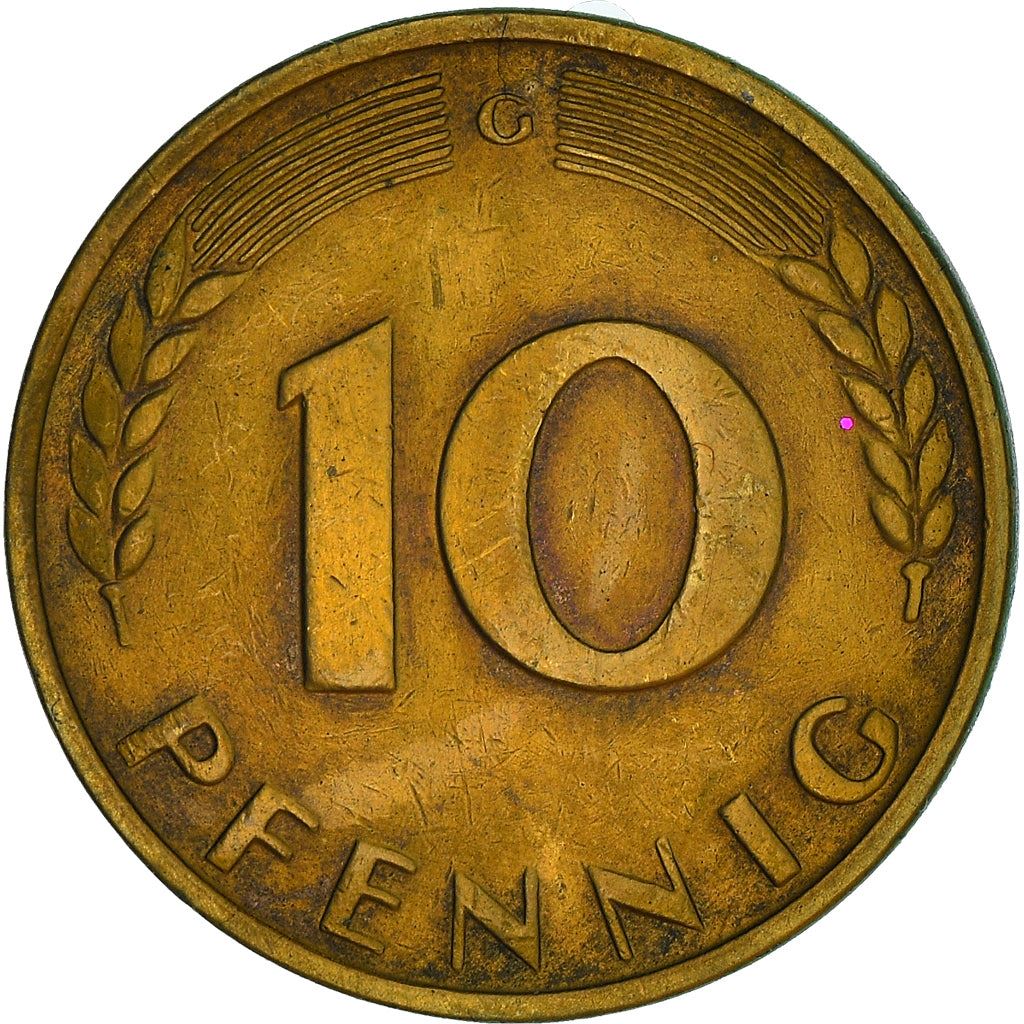 West German 10 Pfennig | KM108 | 1950 - 2001