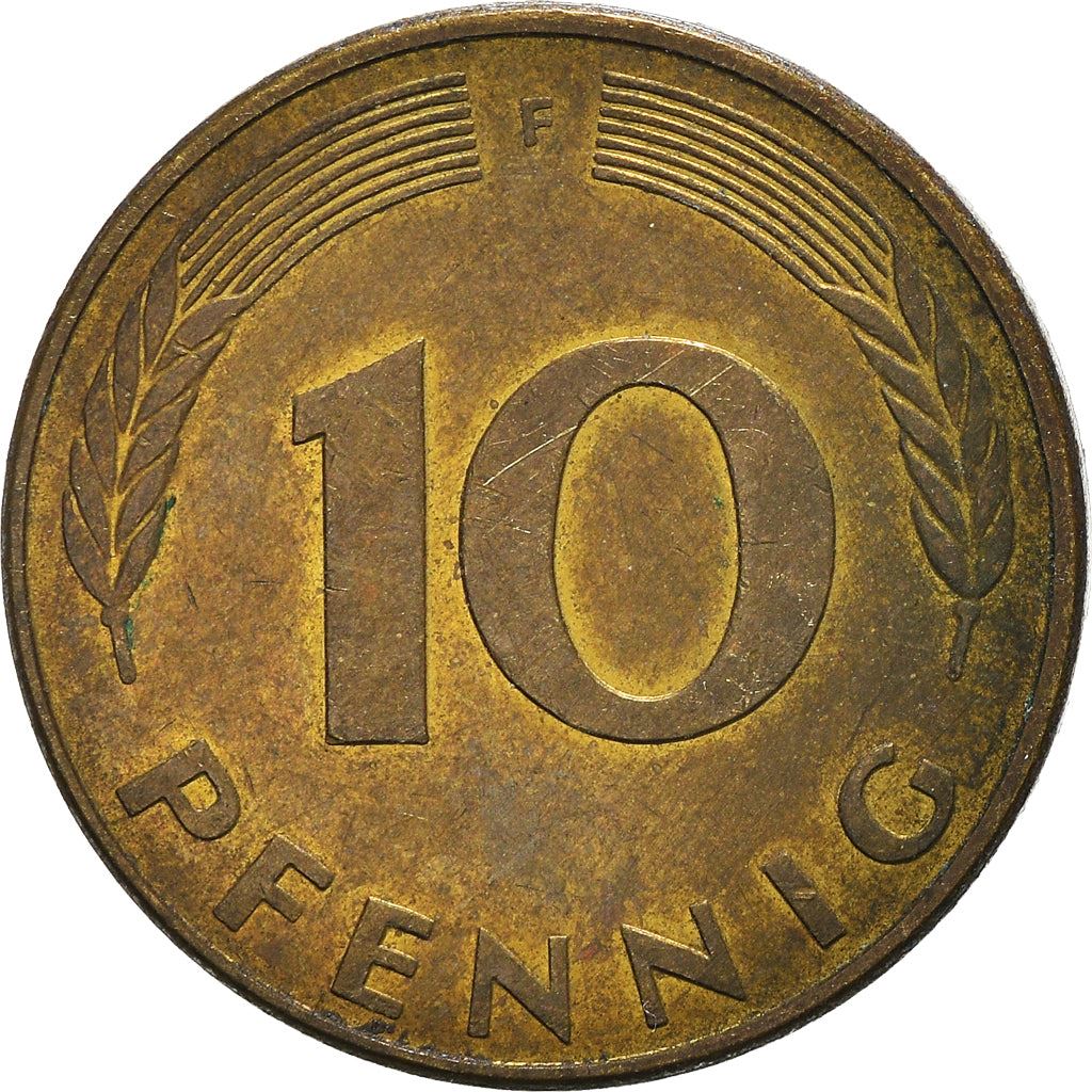 West German 10 Pfennig | KM108 | 1950 - 2001