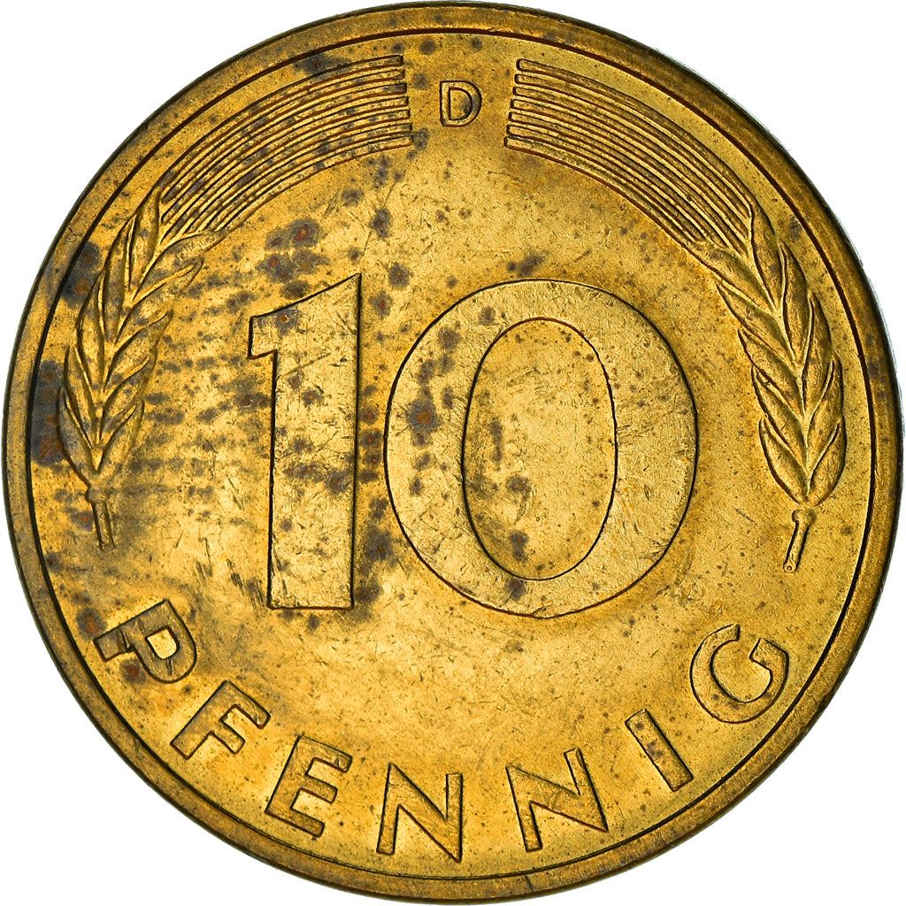 West German 10 Pfennig | KM108 | 1950 - 2001