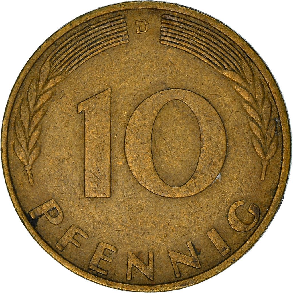 West German 10 Pfennig | KM108 | 1950 - 2001