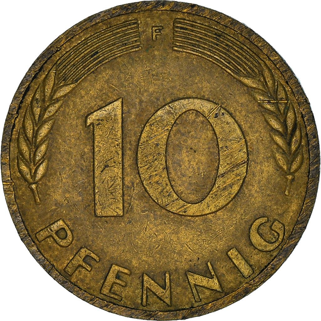 West German 10 Pfennig | KM108 | 1950 - 2001