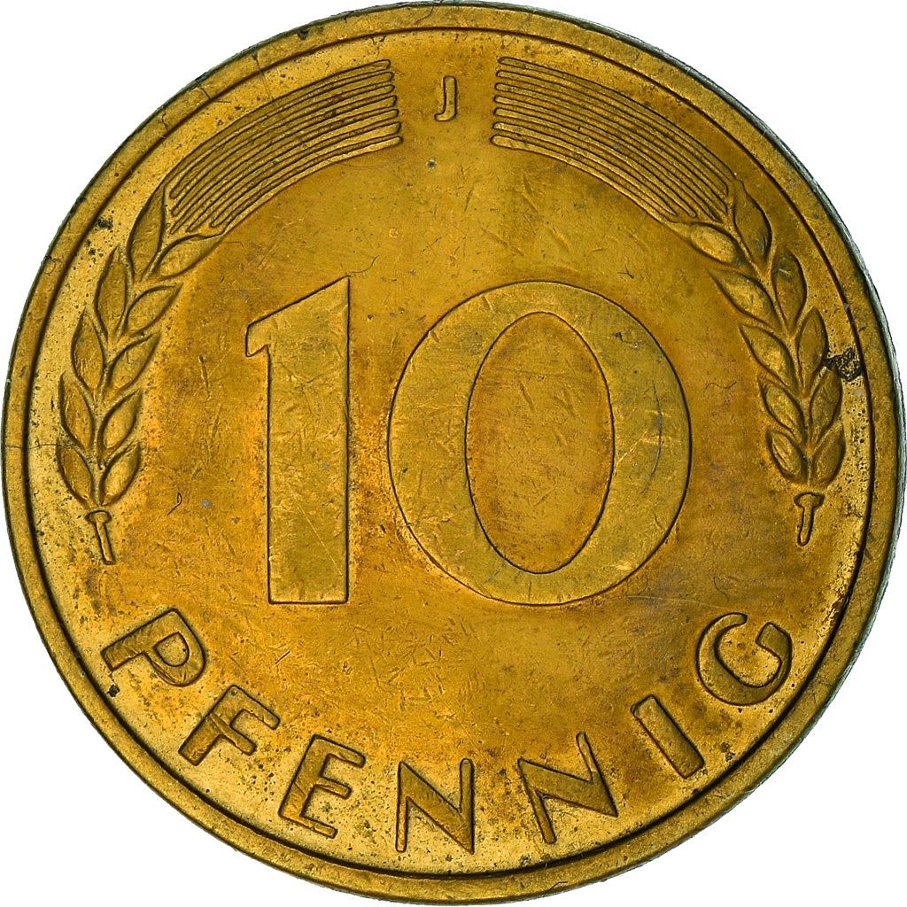 West German 10 Pfennig | KM108 | 1950 - 2001