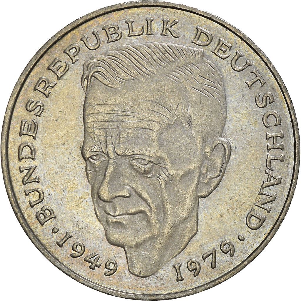 West German 2 Deutsche Mark Coin | Kurt Schumacher | KM149 | 1979 - 1993