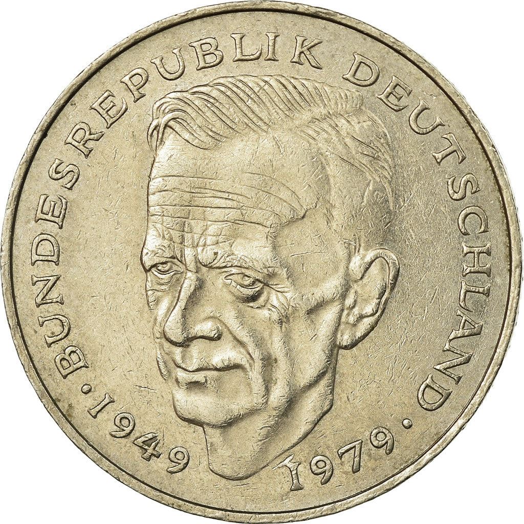 West German 2 Deutsche Mark Coin | Kurt Schumacher | KM149 | 1979 - 1993