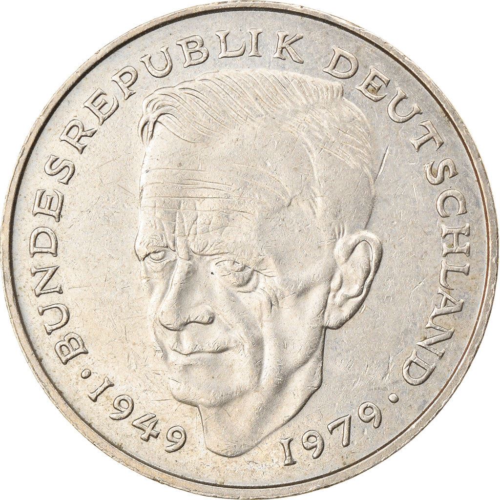 West German 2 Deutsche Mark Coin | Kurt Schumacher | KM149 | 1979 - 1993