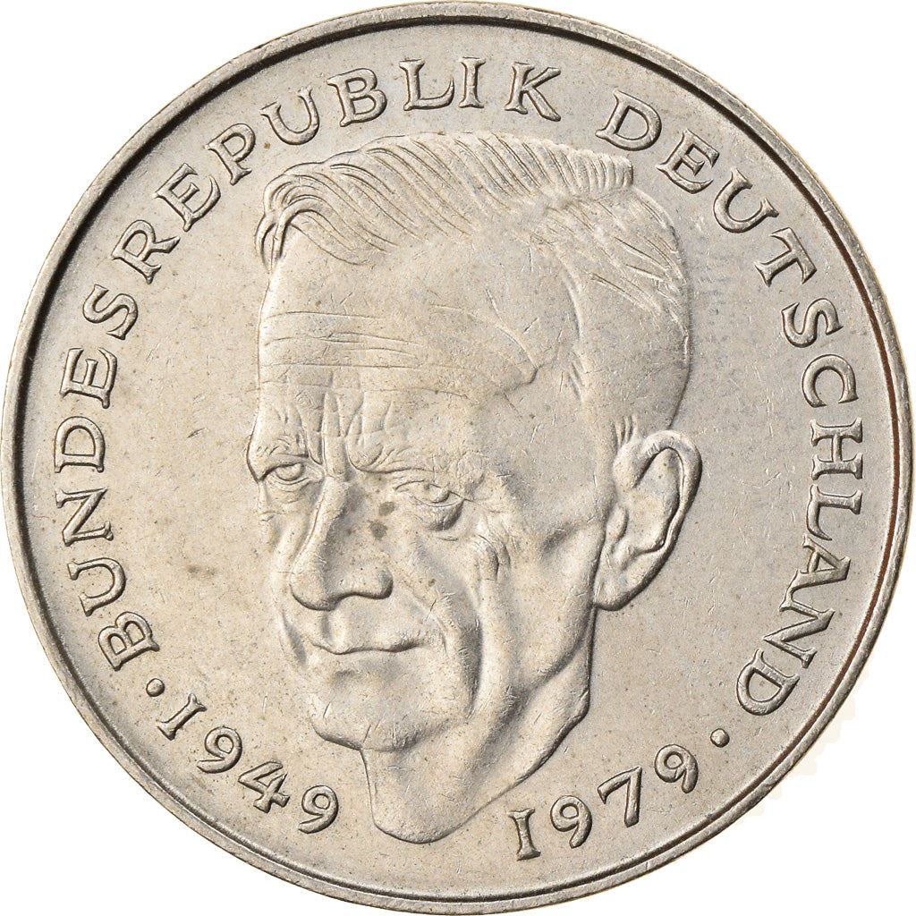 West German 2 Deutsche Mark Coin | Kurt Schumacher | KM149 | 1979 - 1993