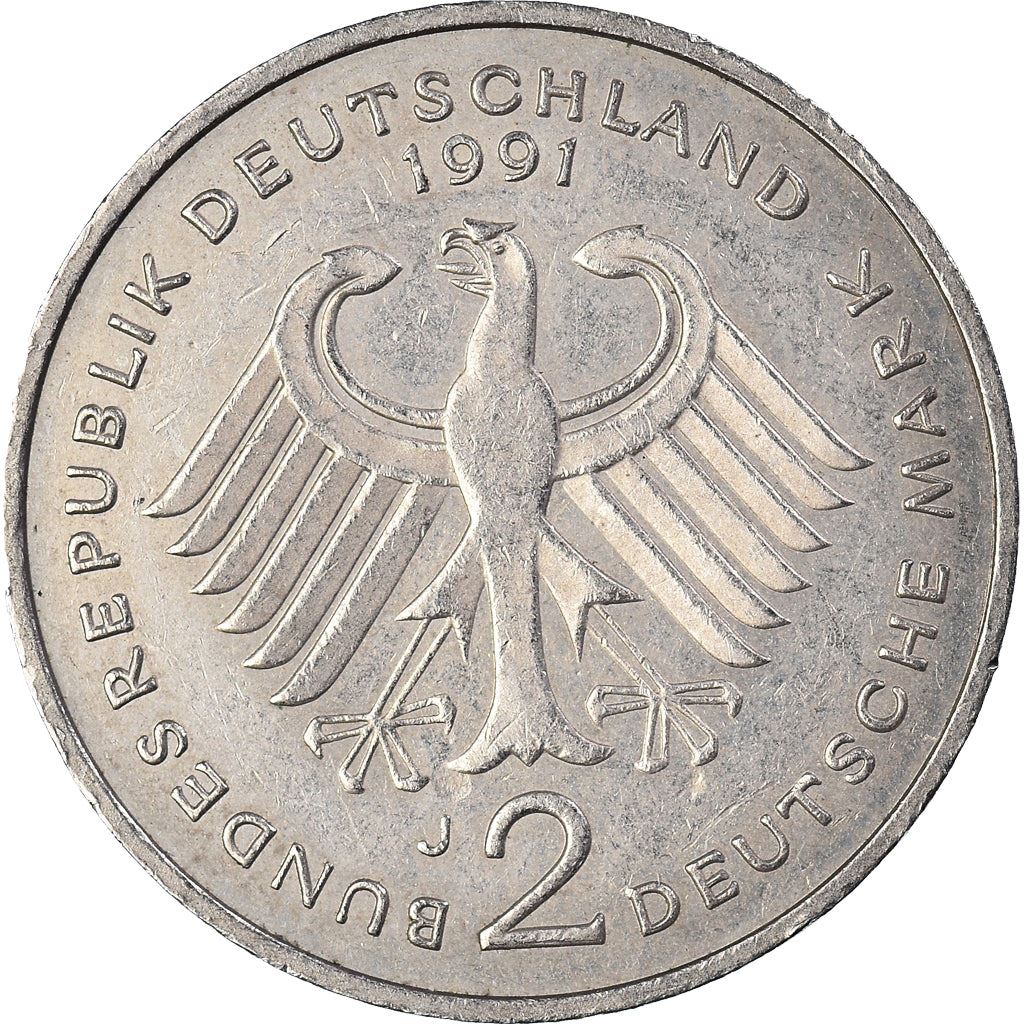 West German 2 Deutsche Mark Coin | Kurt Schumacher | KM149 | 1979 - 1993