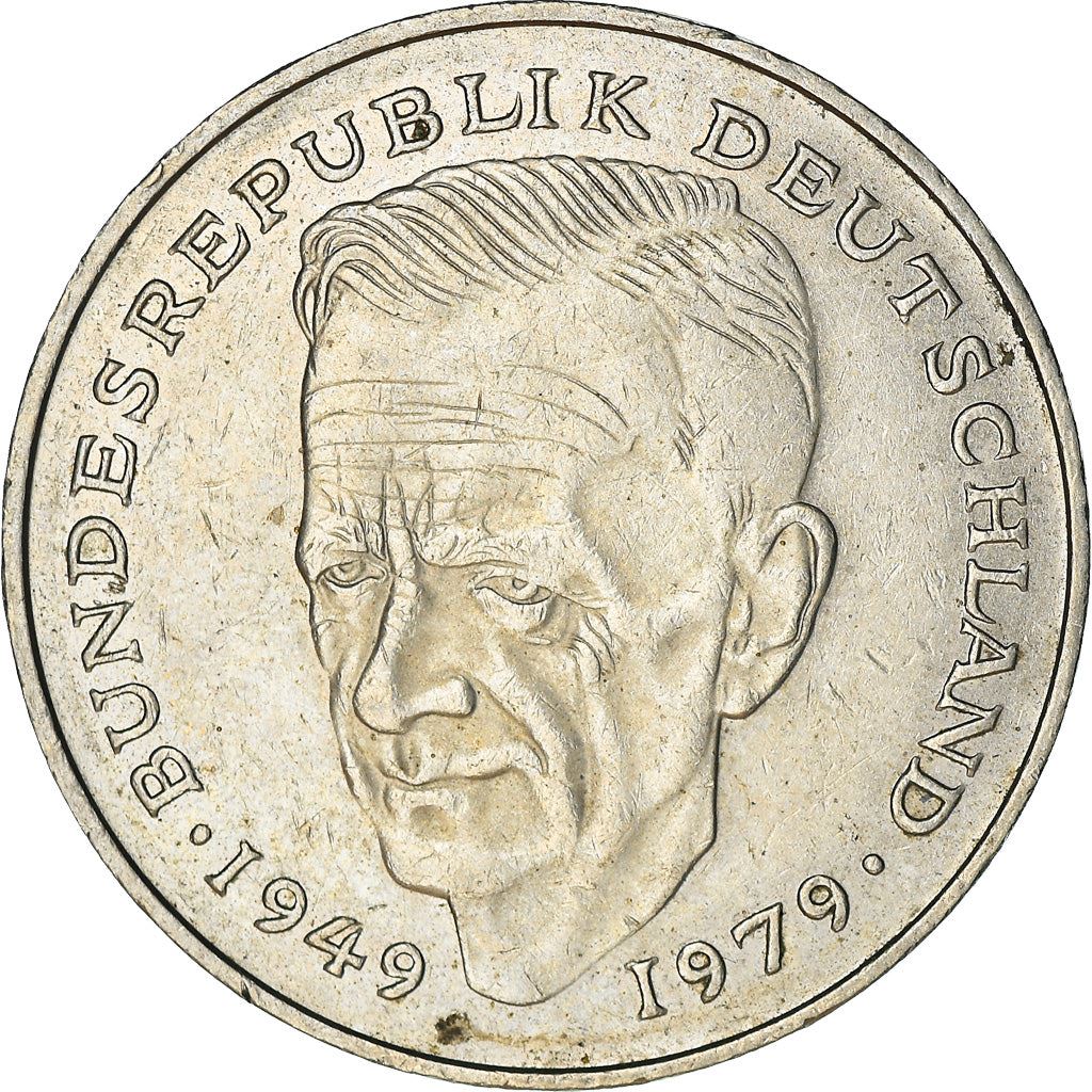 West German 2 Deutsche Mark Coin | Kurt Schumacher | KM149 | 1979 - 1993