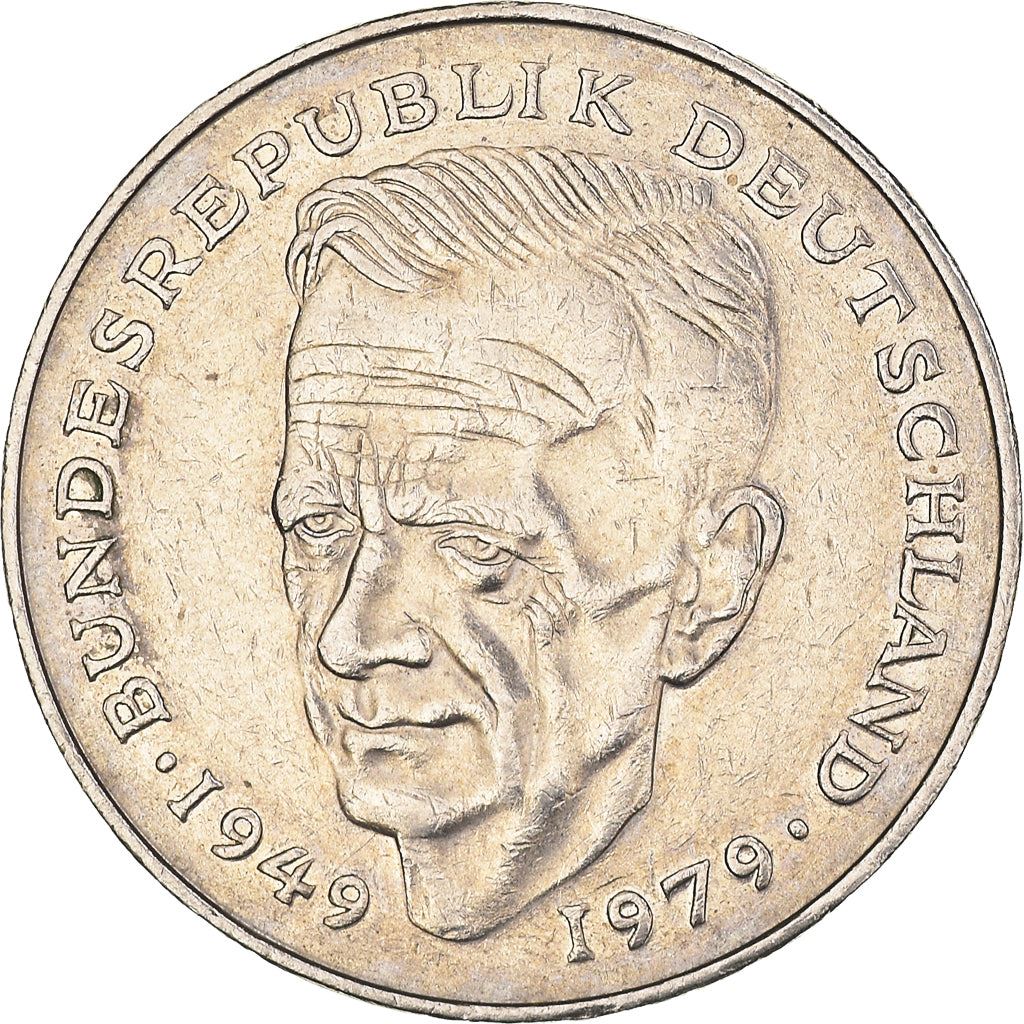 West German 2 Deutsche Mark Coin | Kurt Schumacher | KM149 | 1979 - 1993