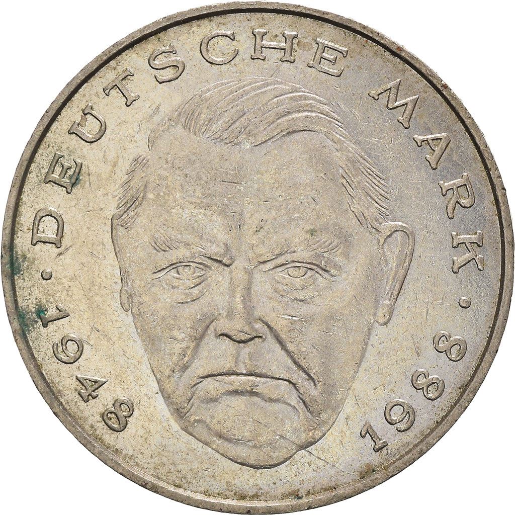 West German 2 Deutsche Mark Coin | Kurt Schumacher | KM149 | 1979 - 1993