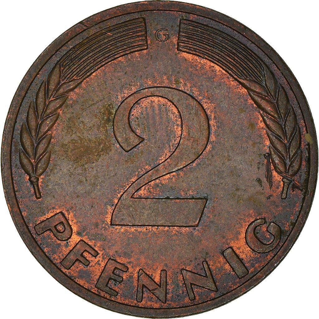 West German 2 Pfennig magnetic | KM106a | 1967 - 2001