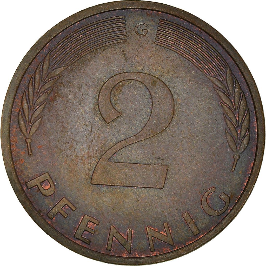 West German 2 Pfennig magnetic | KM106a | 1967 - 2001