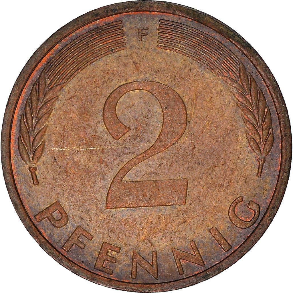 West German 2 Pfennig magnetic | KM106a | 1967 - 2001