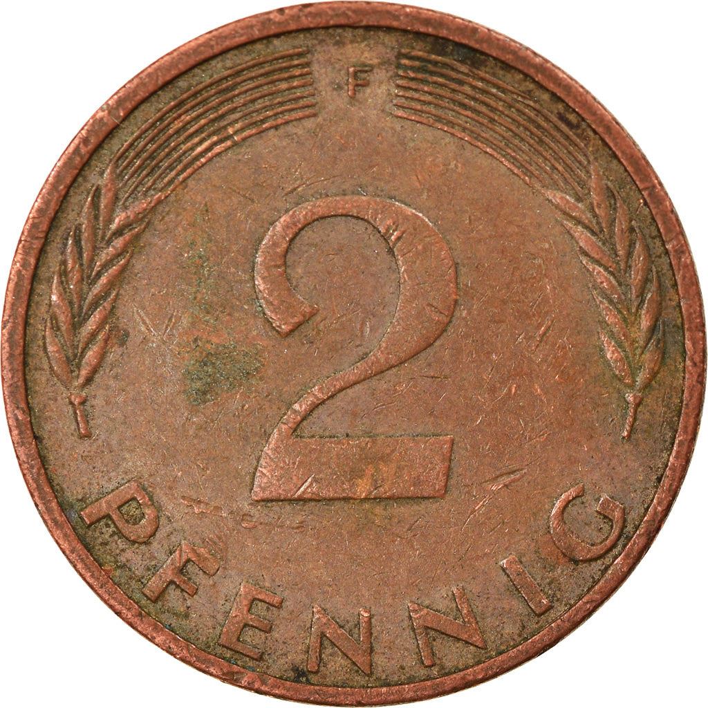 West German 2 Pfennig magnetic | KM106a | 1967 - 2001