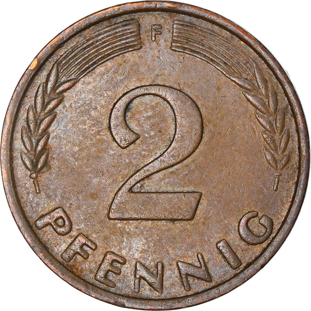 West German 2 Pfennig non-magnetic | KM106 | 1950 - 1969