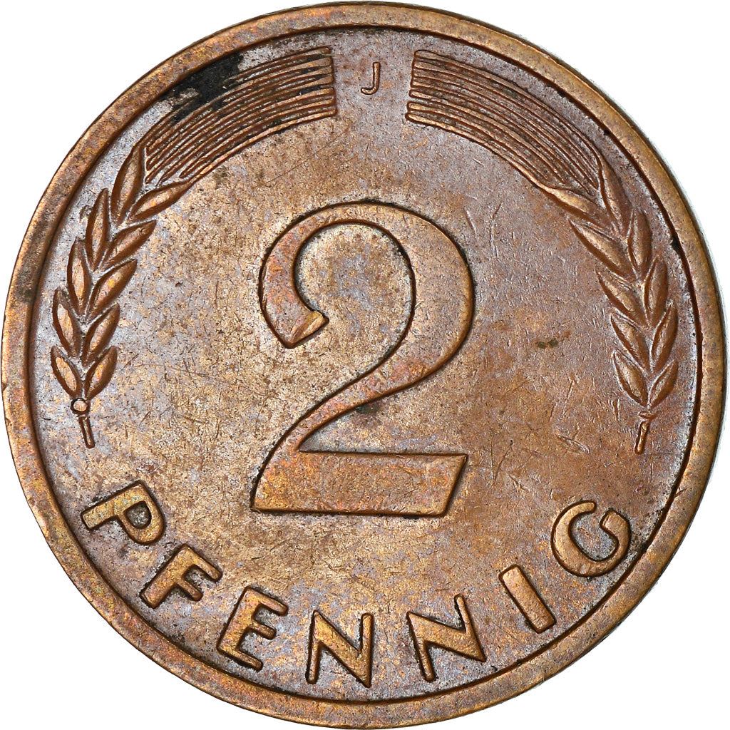 West German 2 Pfennig non-magnetic | KM106 | 1950 - 1969