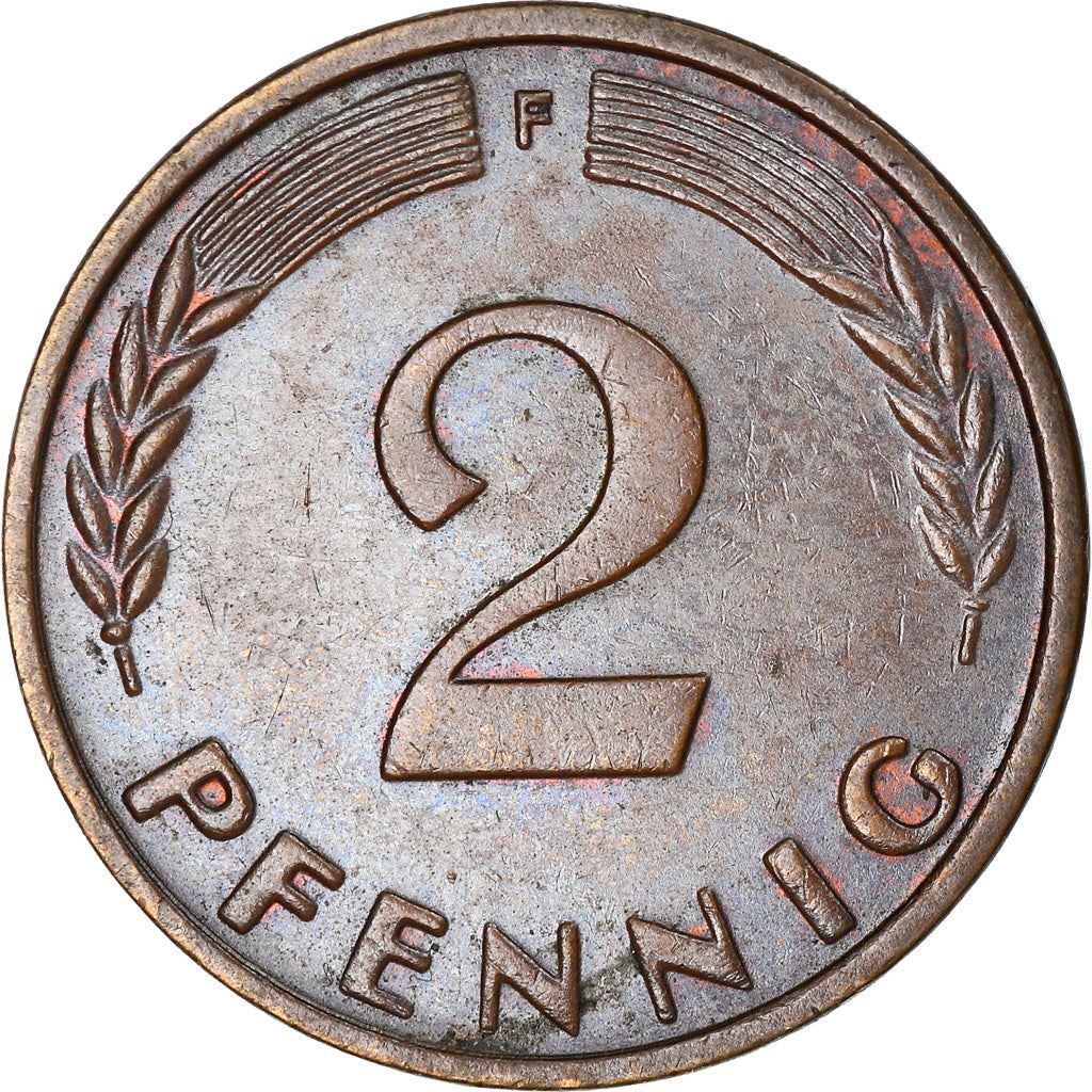 West German 2 Pfennig non-magnetic | KM106 | 1950 - 1969