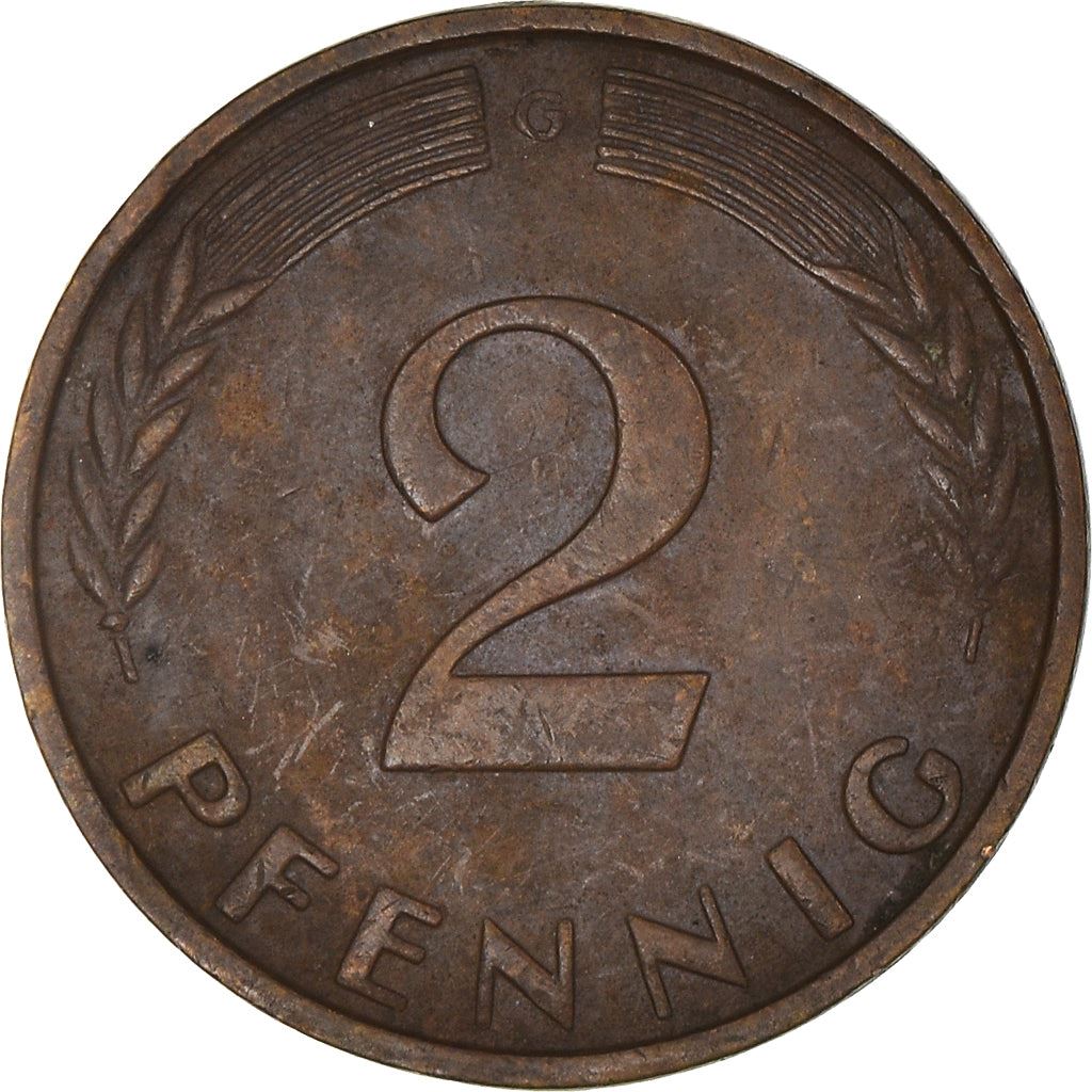 West German 2 Pfennig non-magnetic | KM106 | 1950 - 1969