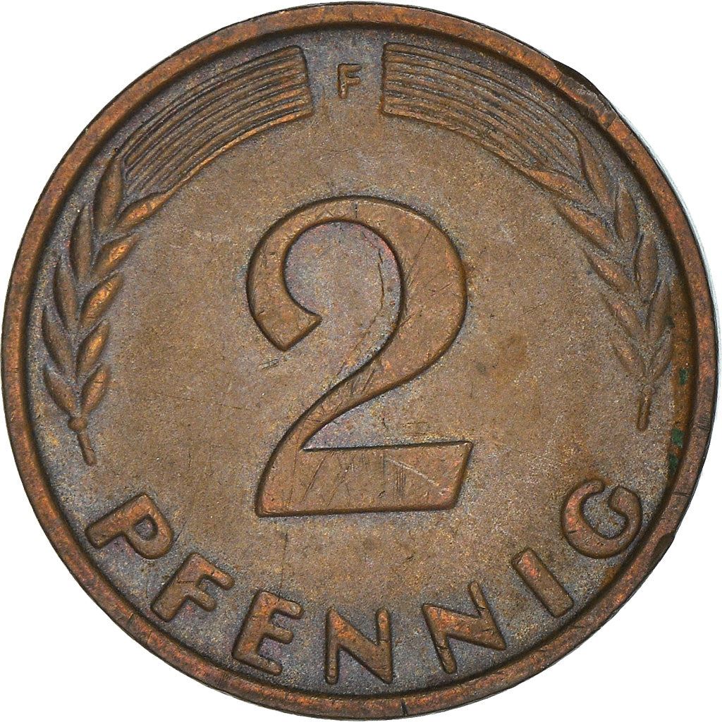 West German 2 Pfennig non-magnetic | KM106 | 1950 - 1969