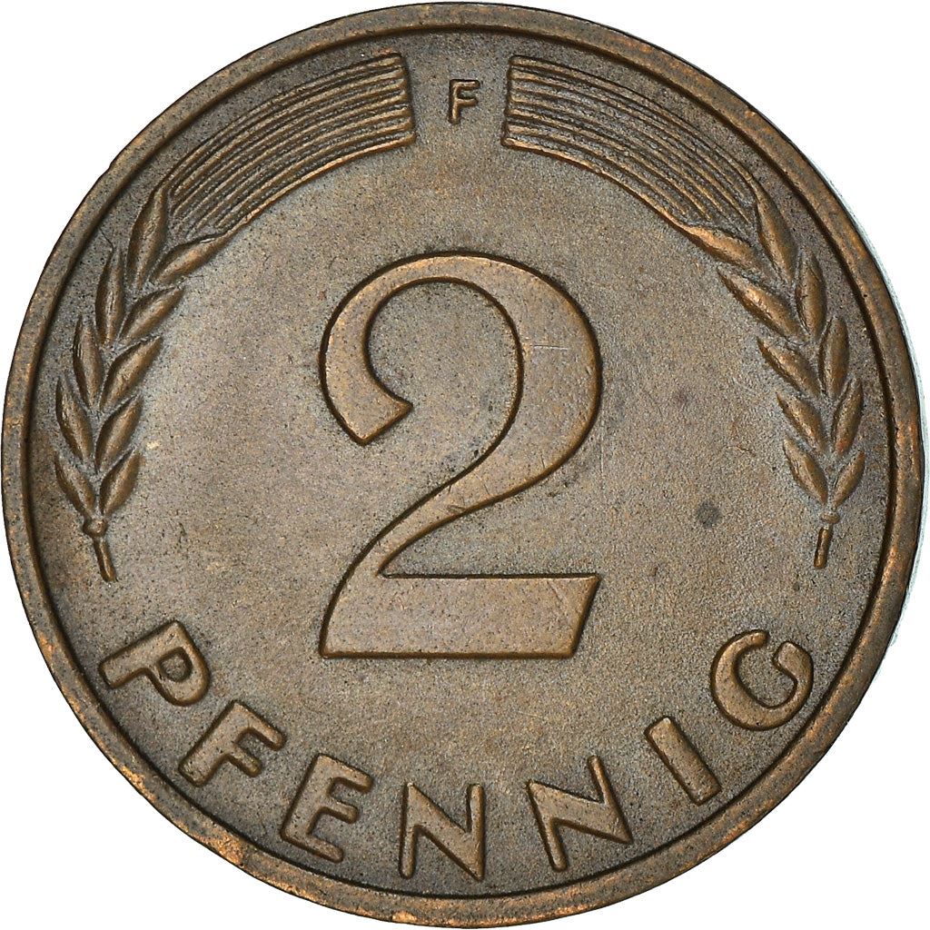 West German 2 Pfennig non-magnetic | KM106 | 1950 - 1969